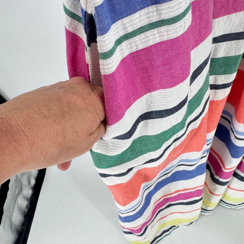 Gap Maxi Dress Multicolor Stripe Large Square Neck Sleeveless Cotton Pockets - Picture 6 of 8